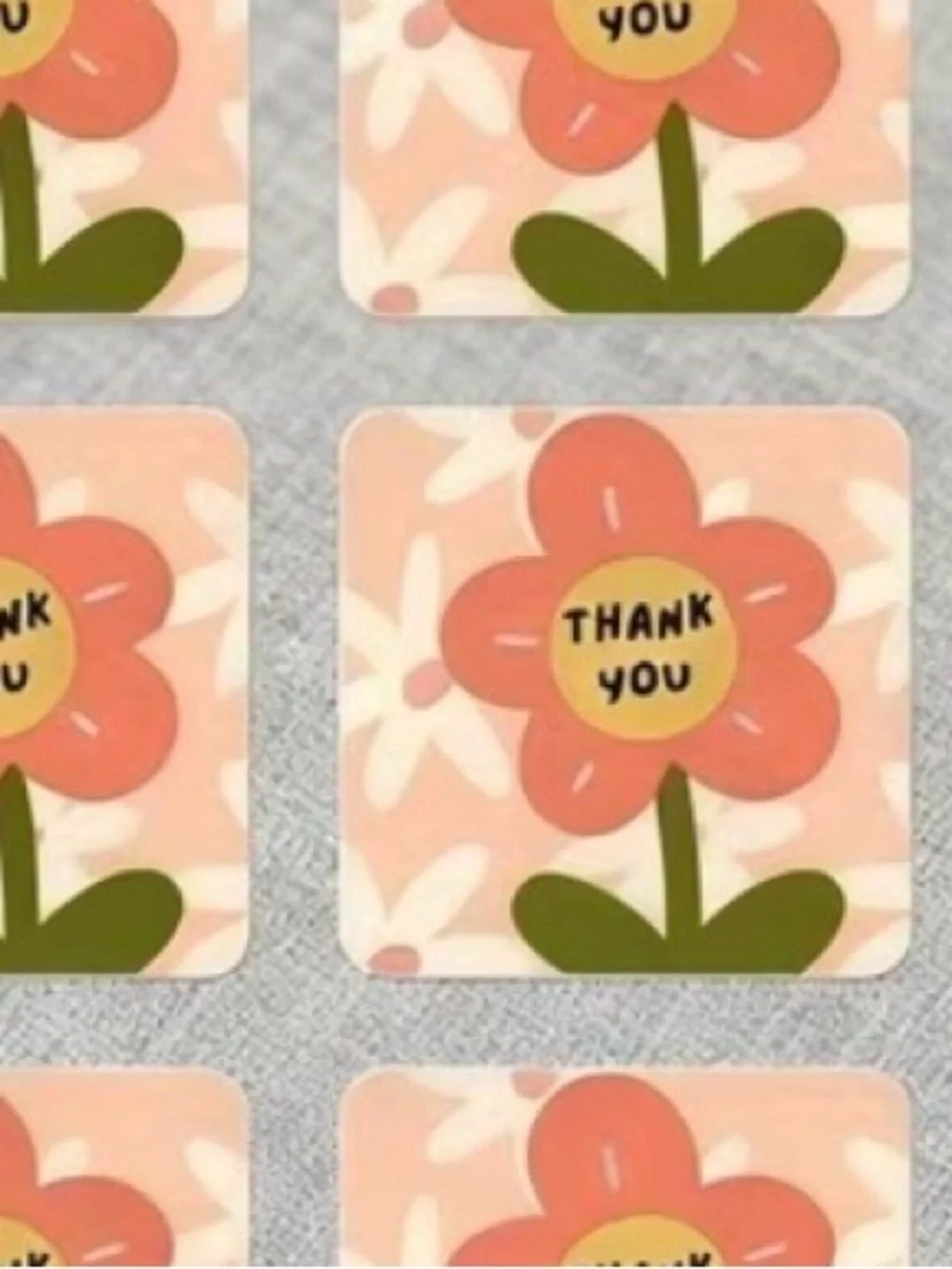 Thank You Design Stickers 100ct~(Boutique) ~NEW~ 1.18” square